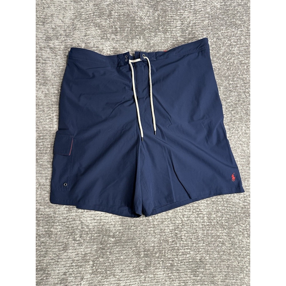 Polo Ralph Lauren Swimwear Cargo Swim Trunks Lined Pony Navy Mens 2XB